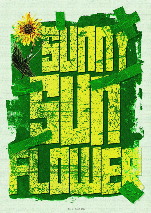 grunge sunny sun flower poster